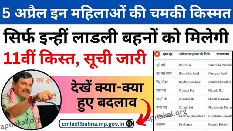 CM Ladli Bahne Yojana: 5 अप्रैल को सिर्फ इन्हीं लाडली बहनों को मिलेगी 11वीं किस्त, देखें क्या-क्या हुए बदलाव