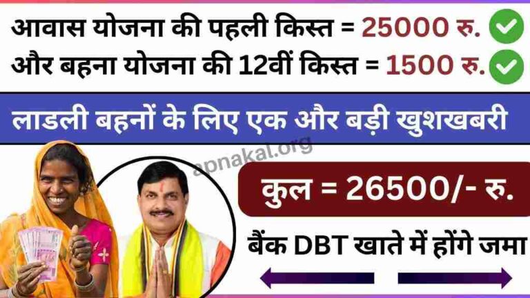 आवास योजना की पहली किस्त और बहना योजना की 12वीं किस्त