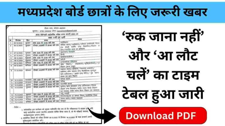 मध्यप्रदेश बोर्ड छात्रों के लिए जरूरी खबर